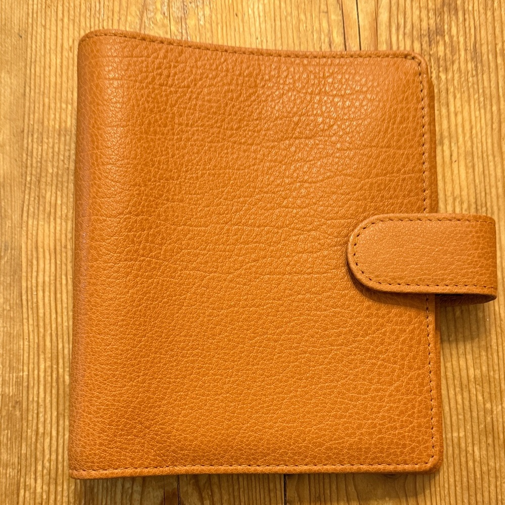 Leather Planner Organizer in Tan - Classic Home Office Accessory